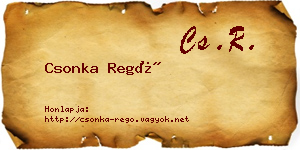 Csonka Regő névjegykártya